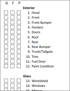 simple vehicle checklist